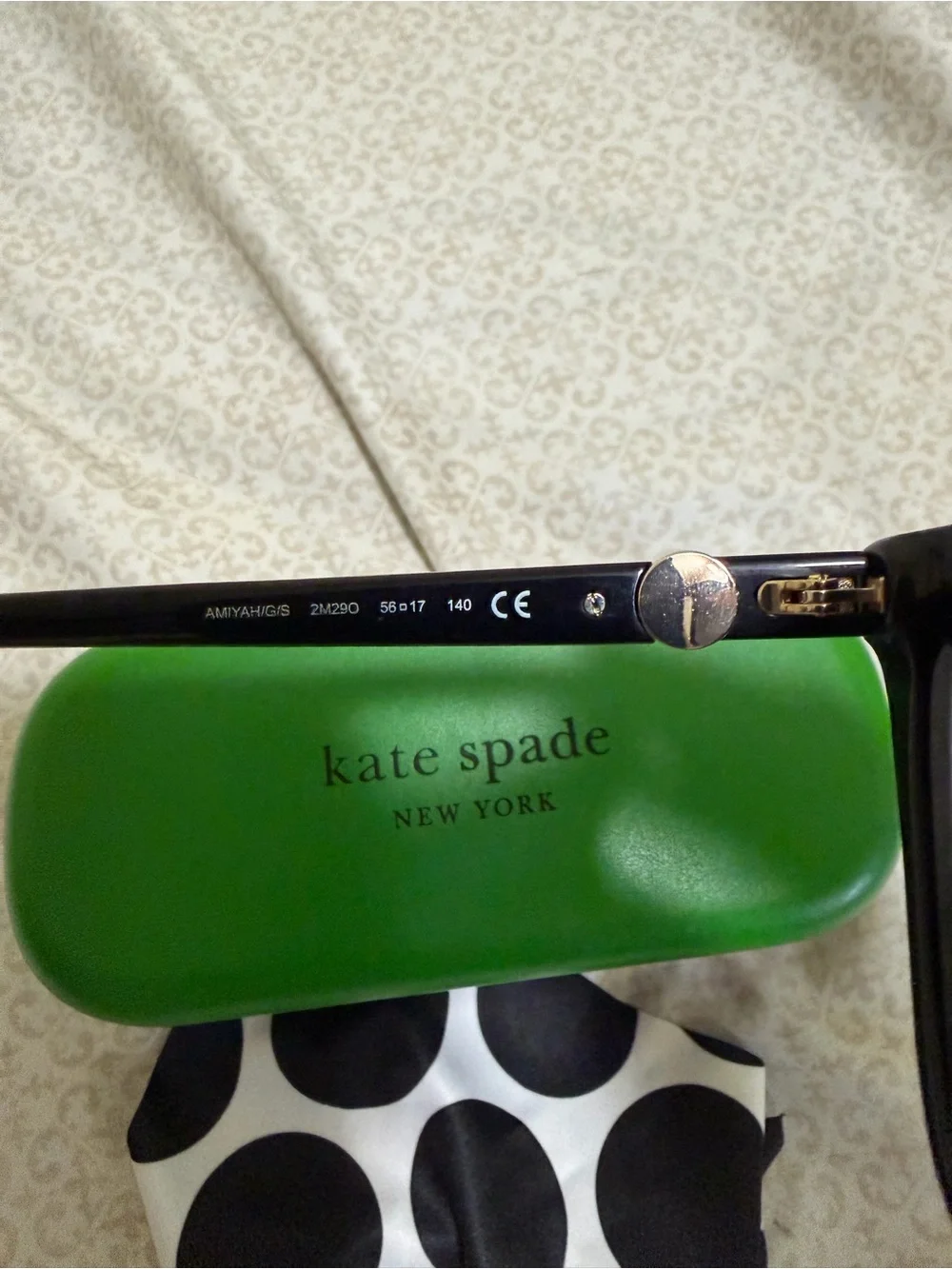 kate spade Black Cat-Eye Sunglasses with Dark Lenses